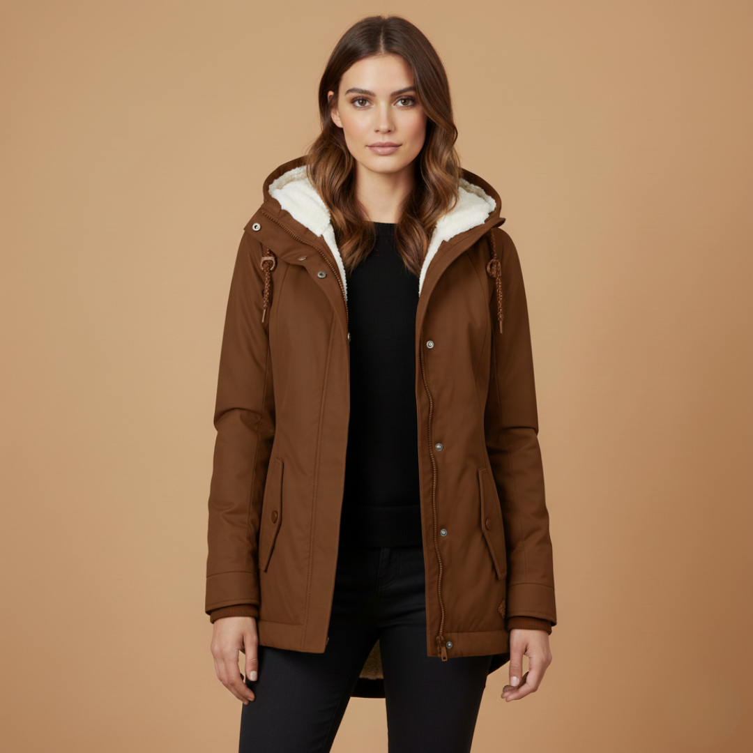 Ladies Waterproof Parka Jacket with Zip
