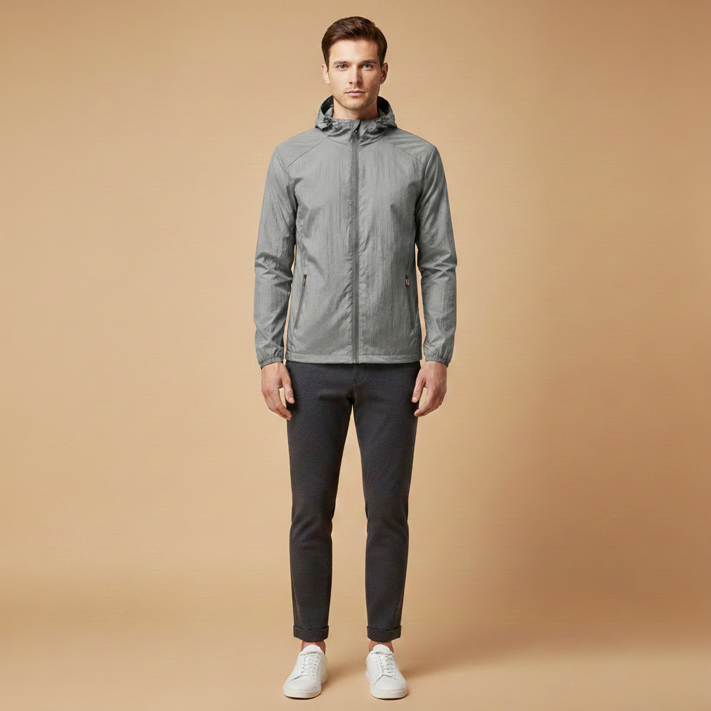 Waterproof Hooded Mens Zip Up Jacket