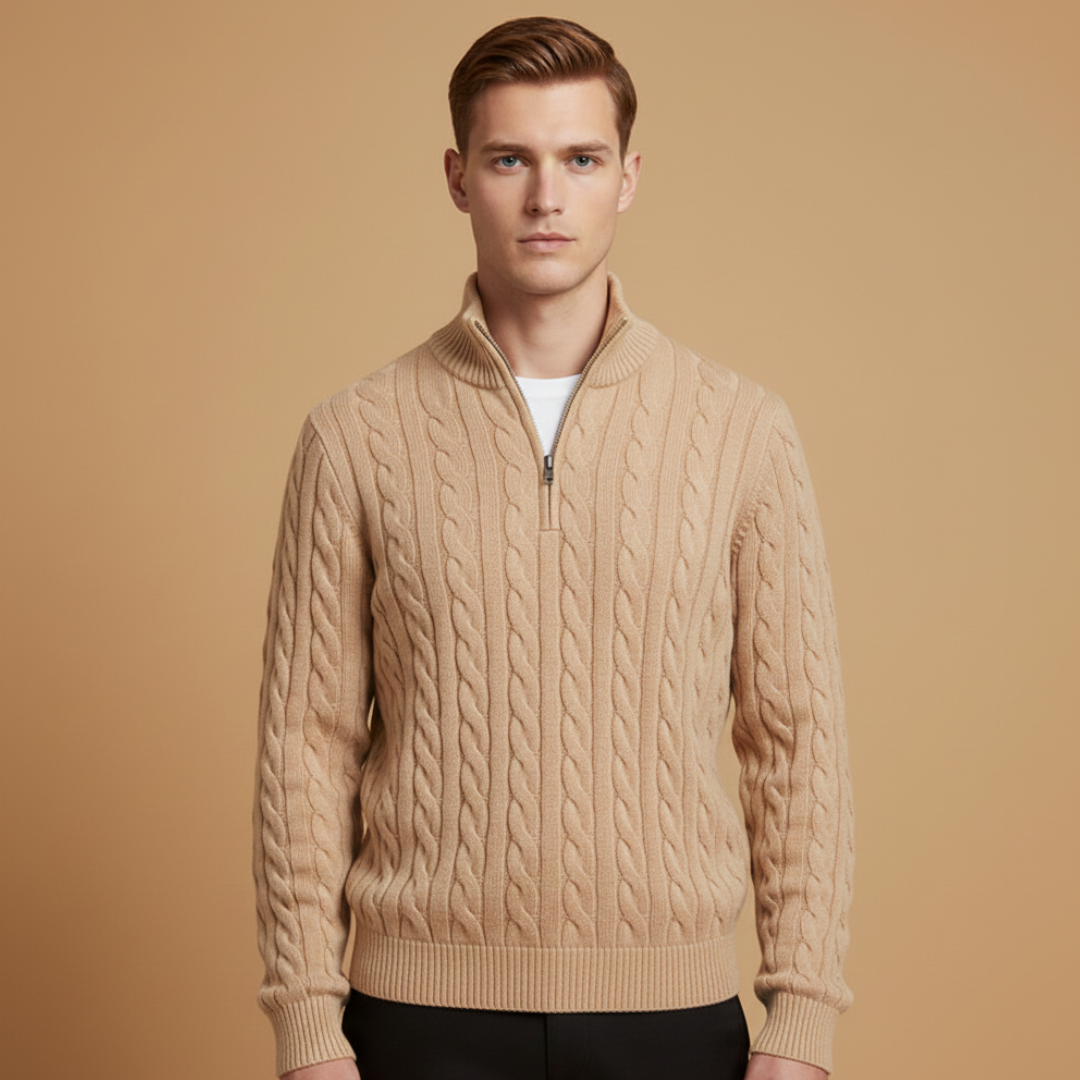 Classic Crew Neck Textured Sweater