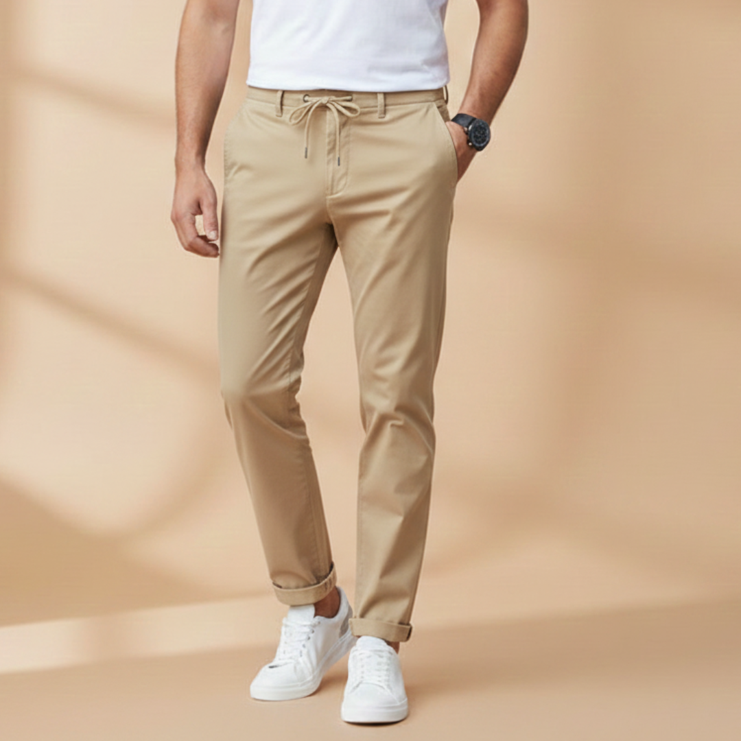 Comfortable Fit Elastic Waist Trousers