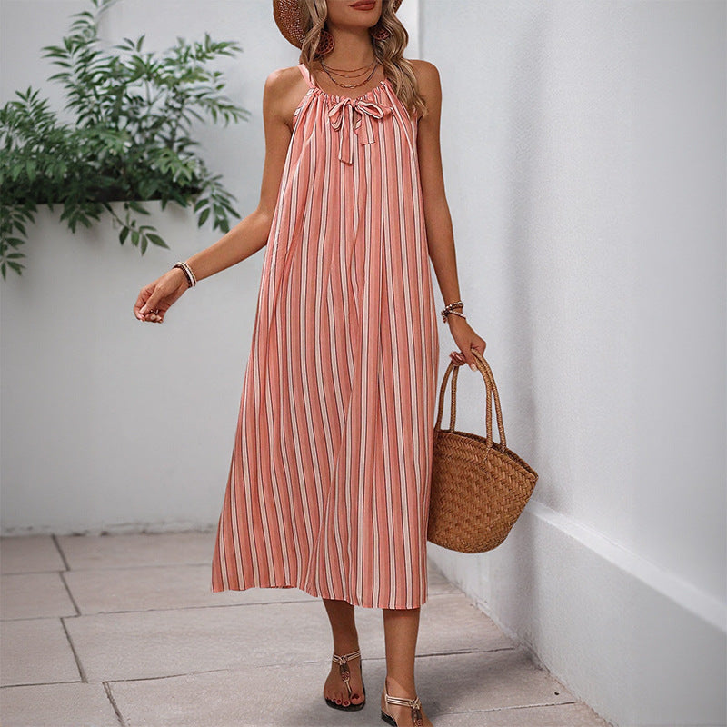 Pastel Pink Floral Midi Sundress - ModishWorld