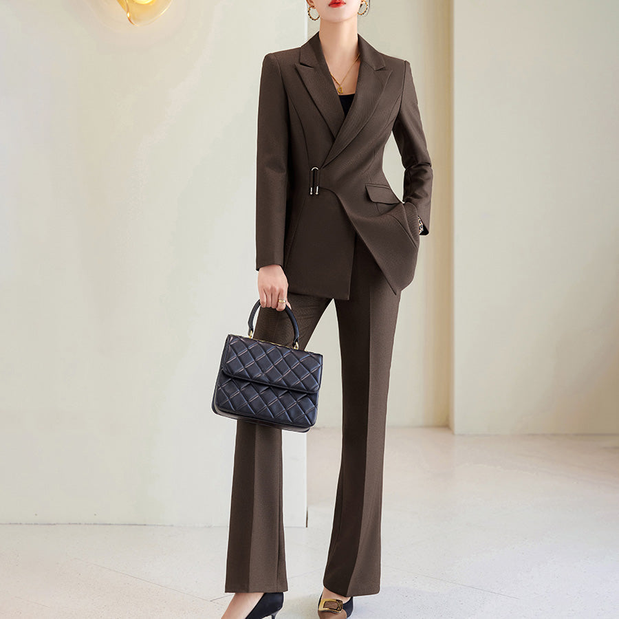 Classic Ladies Business Suit Jacket and Pants Set