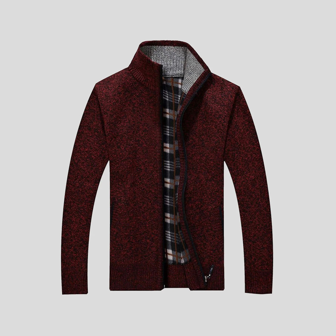 Cozy Mens Zip Up Knitted Sweater