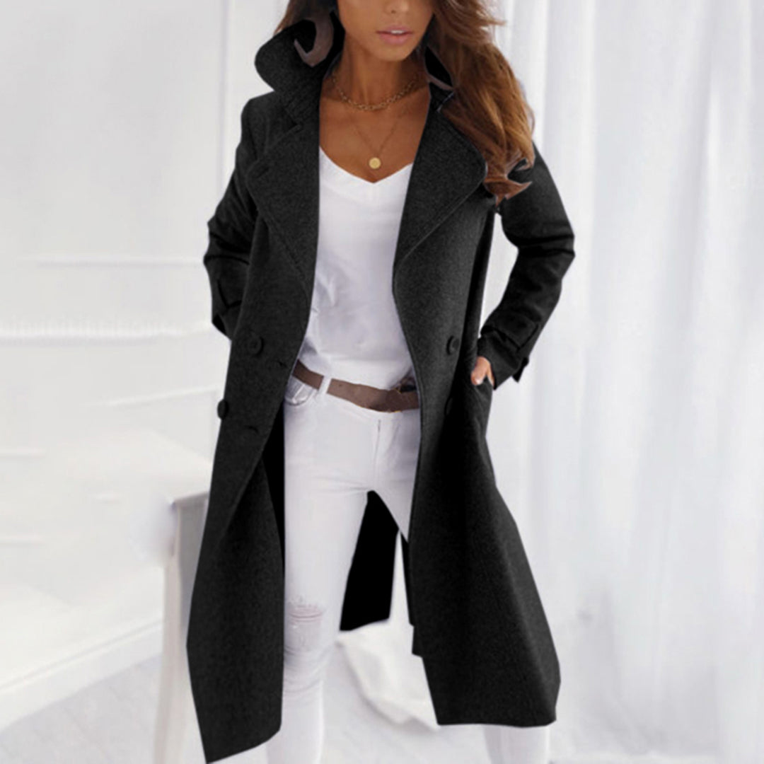 Classic Long Double Breasted Women's Coat