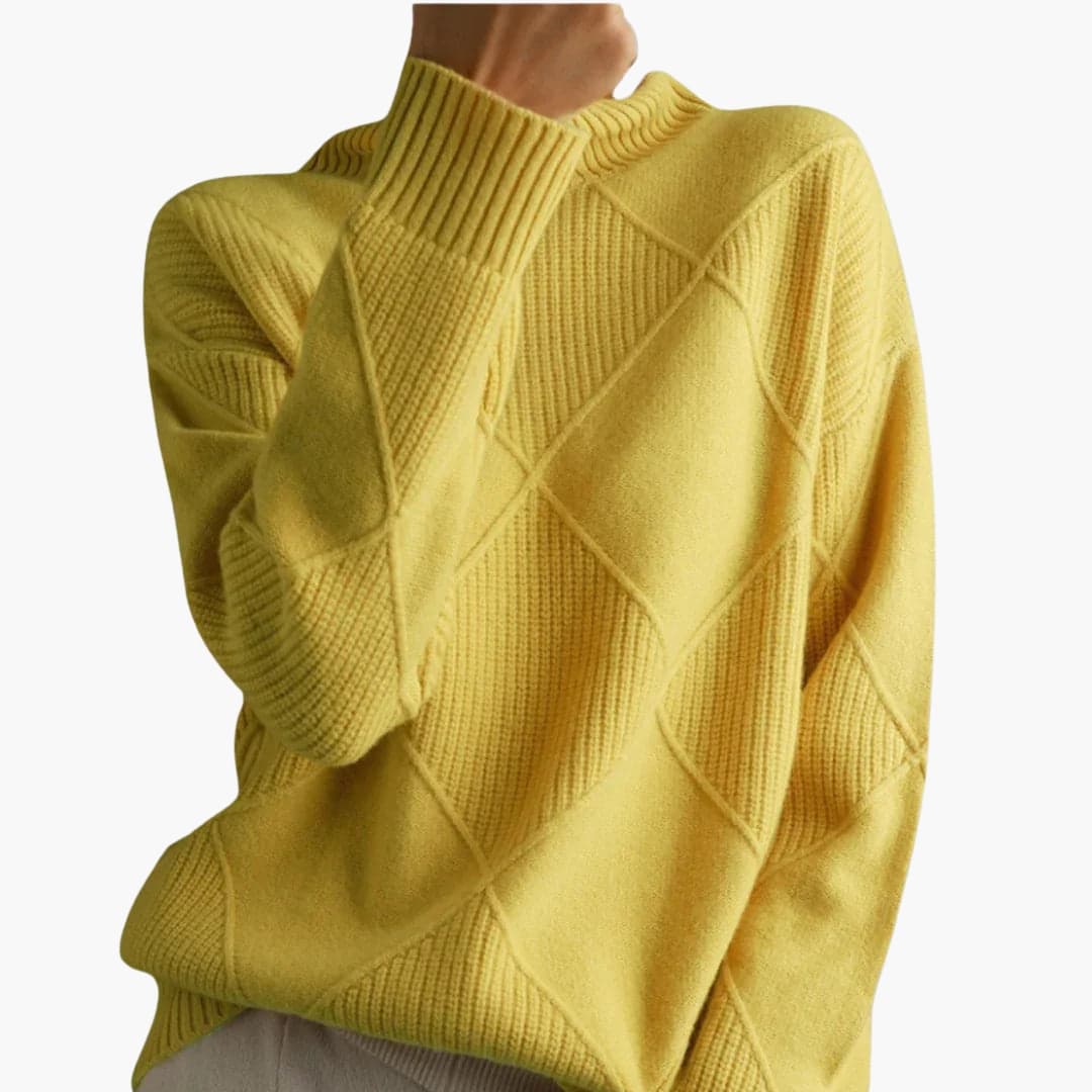 Women's Chic Geometric Turtleneck Sweater
