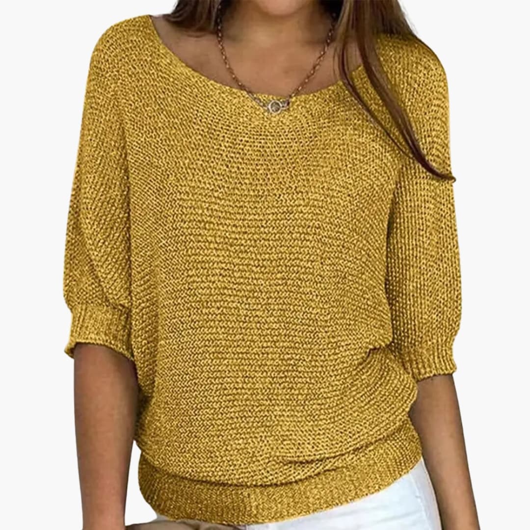 Relaxed Fit V Neck Women's Top