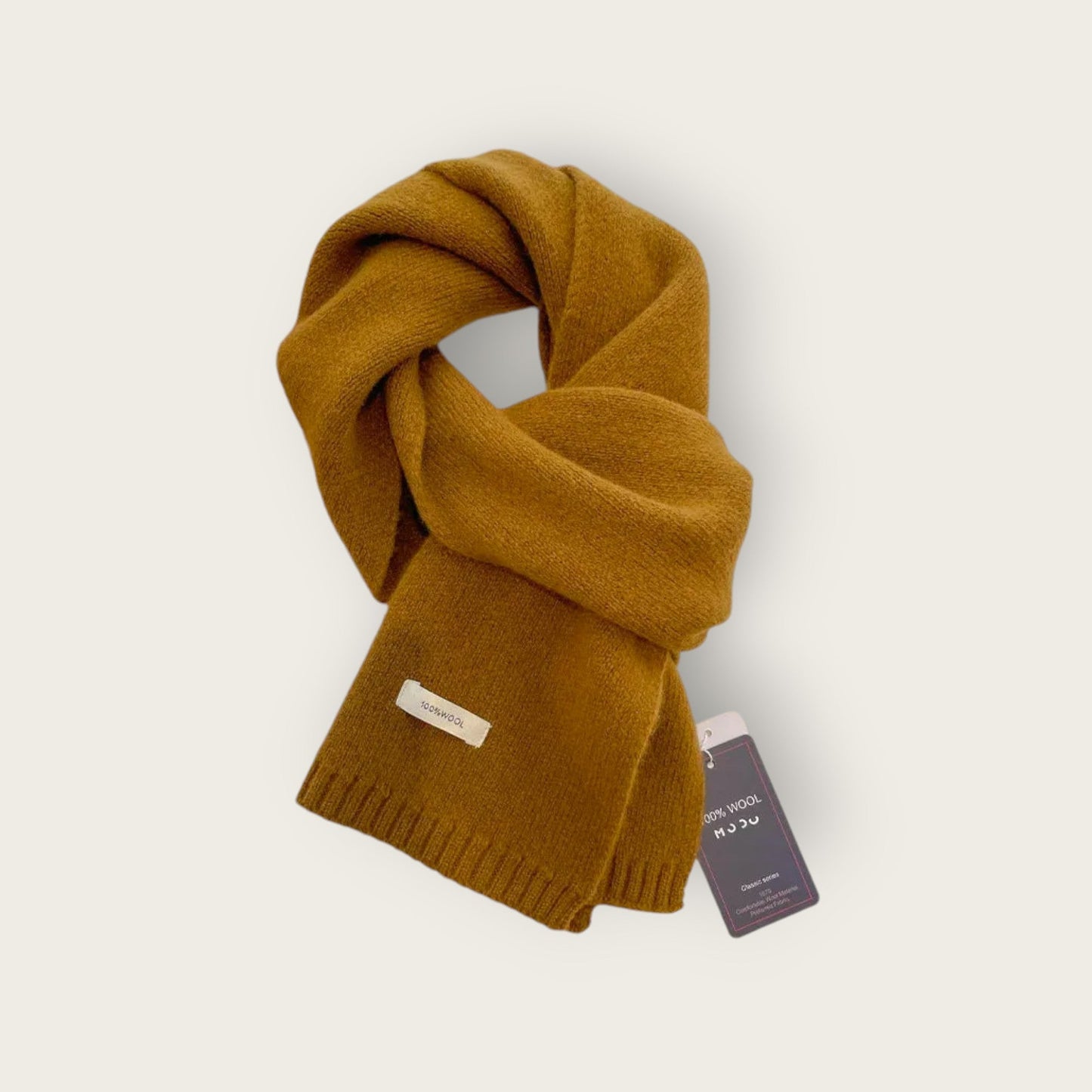 Soft Unisex Scarf with Textured Ribbed Trim