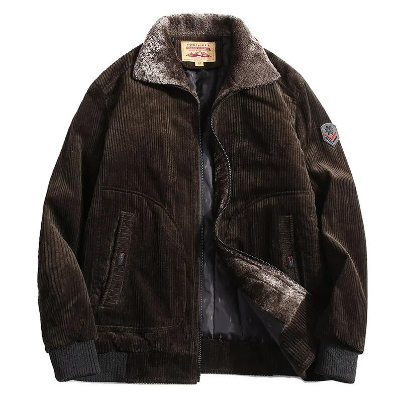 Warm Mens Corduroy Parka Coat