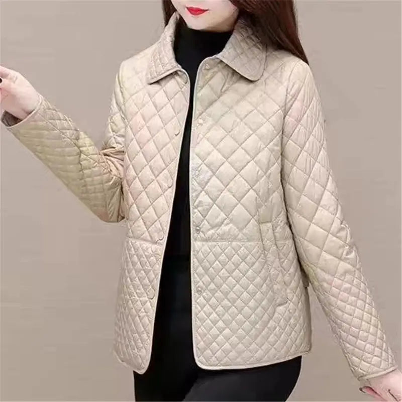 Ladies' Padded Coat - Detachable Hood with Button Closure
