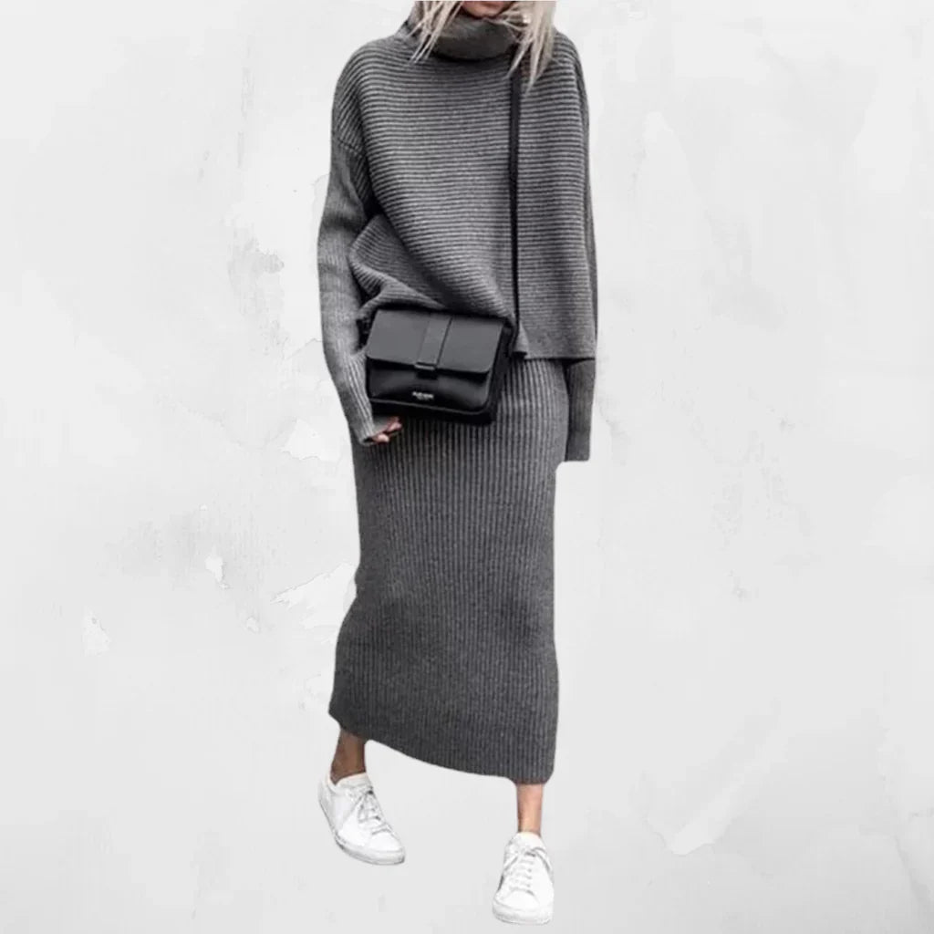 Warm Women's Cable Knit Sweater Set