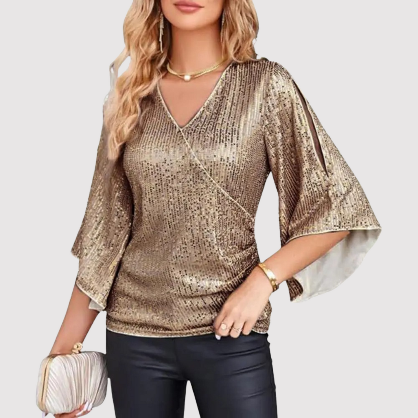 Glittering Sequin Blouse for Ladies
