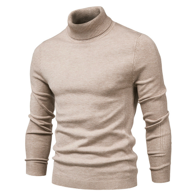 Fitted Crew Neck Knit Sweater for Men