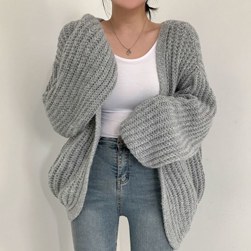 Cozy Oversized Open Front Cardigan for Women