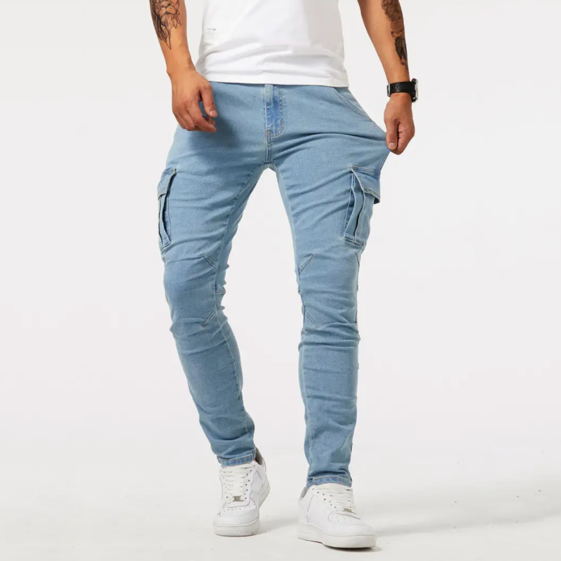 Versatile Mens Straight Fit Cargo Jeans