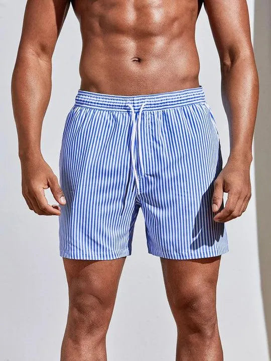 Moisture Wicking Mens Stripe Beach Shorts