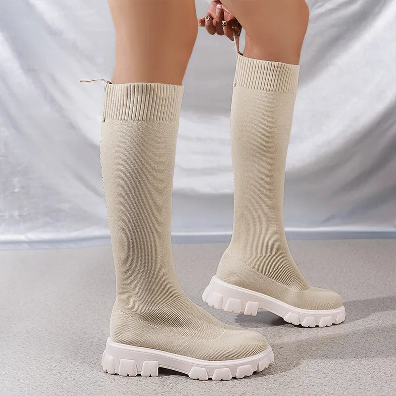 Tall Women's Boots - Stretchy Fit with Thick Sole