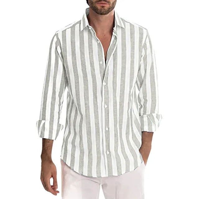 Relaxed Fit Men's Classic Striped Shirt