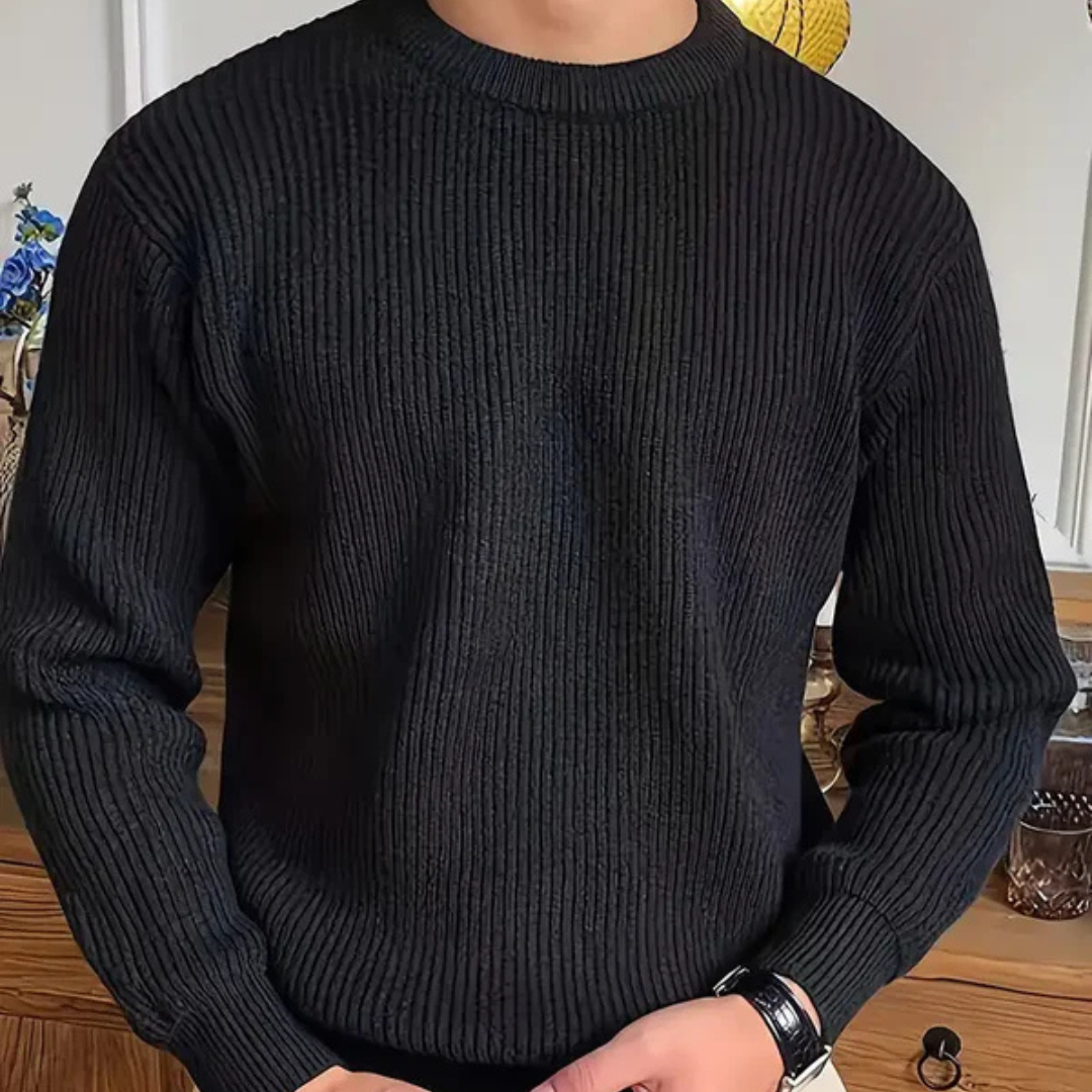 Classic Dark Grey Crew Neck Sweater - ModishWorld