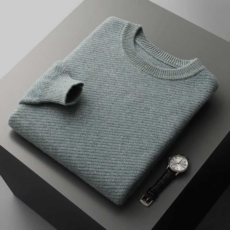 Men's Textured Crew Neck Sweater