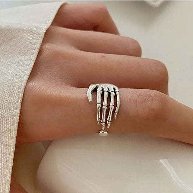 Elegant Skeleton Hand Silver Ring
- ModishWorld