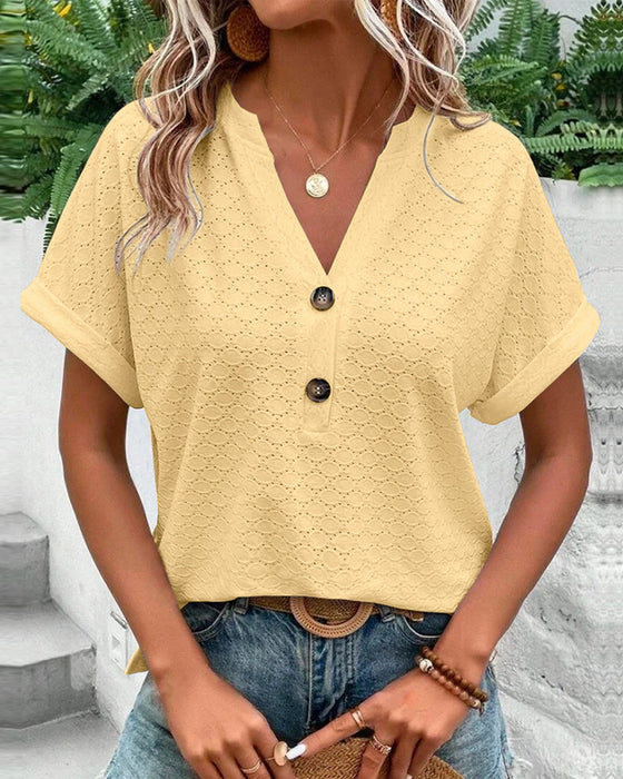 Ladies' Classic Short Sleeve Cotton Blouse
