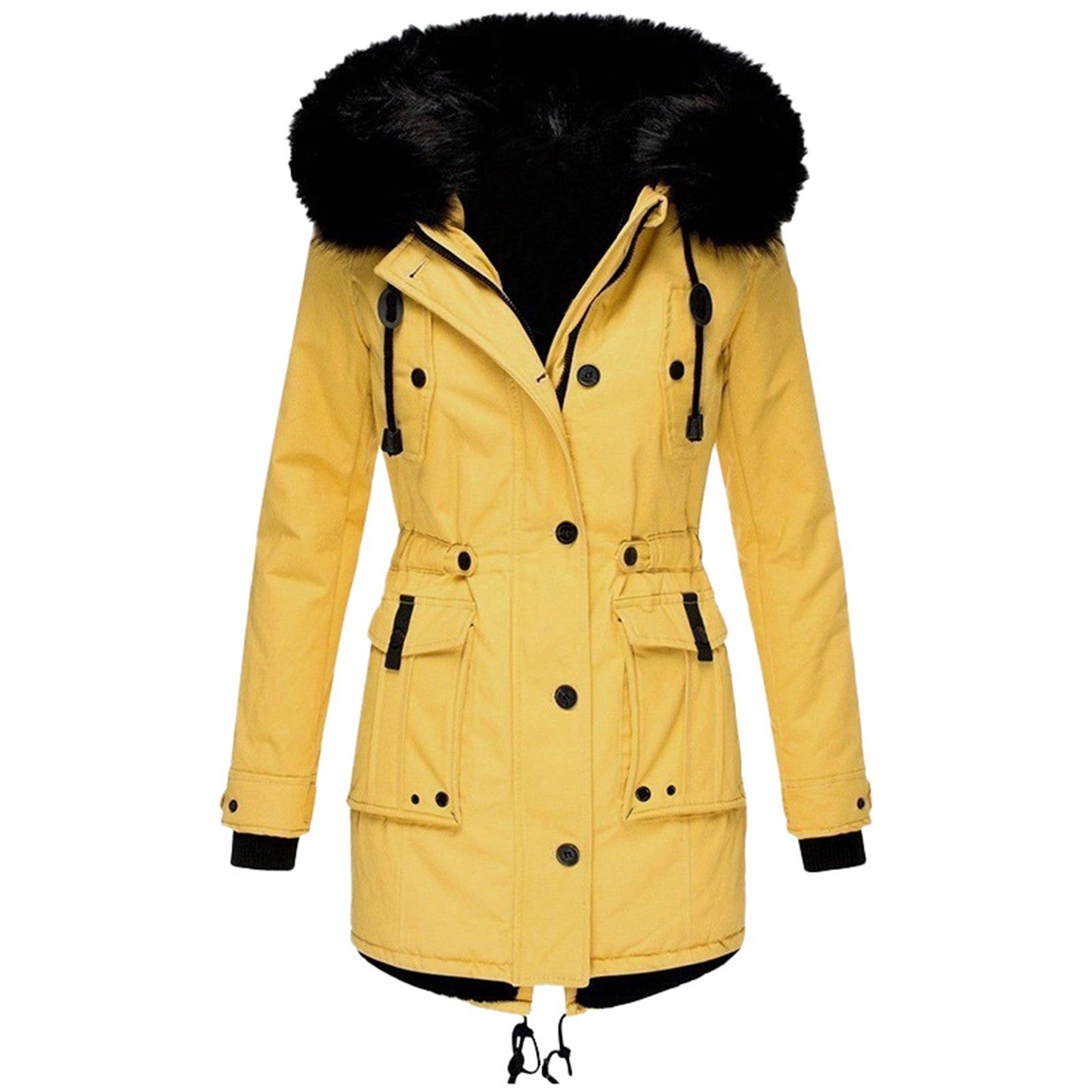 Ladies Hooded Parka with Adjustable Waist