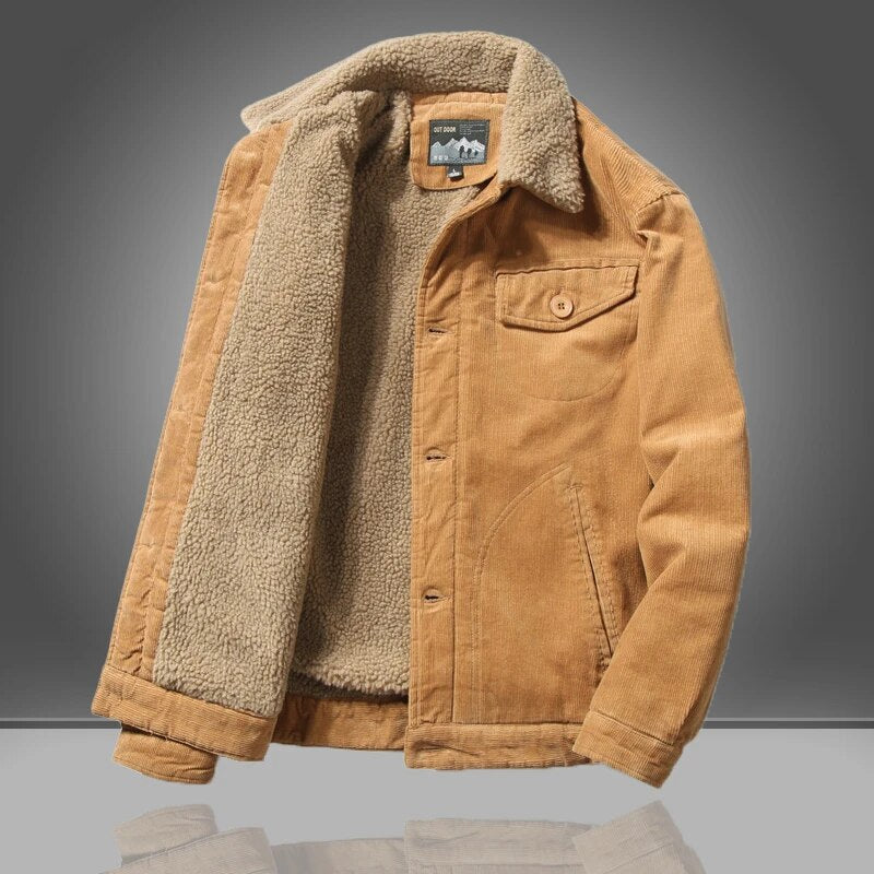 Warm Men's Corduroy Denim Jacket