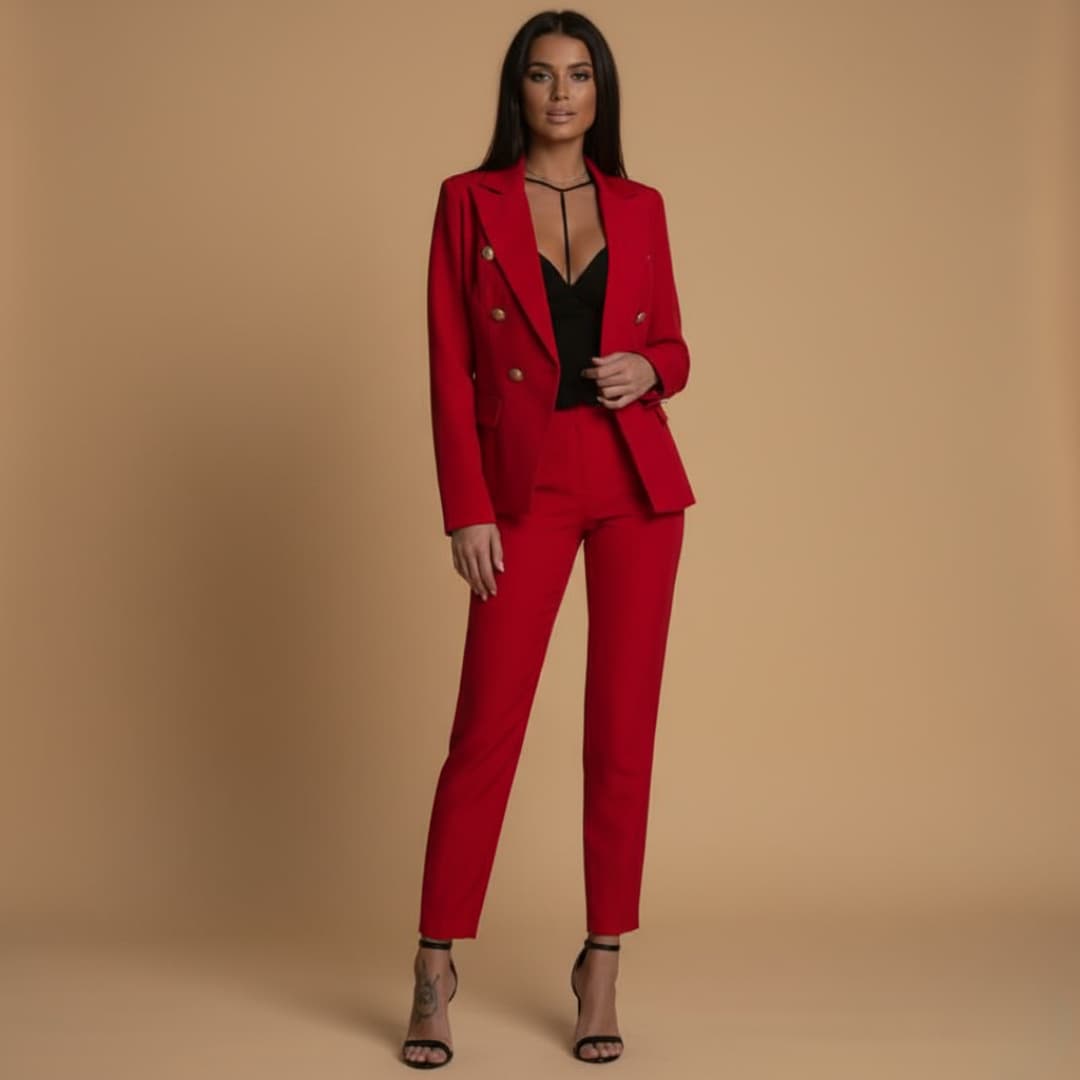 Classic Fit Women's Suit Jacket and Pants Set