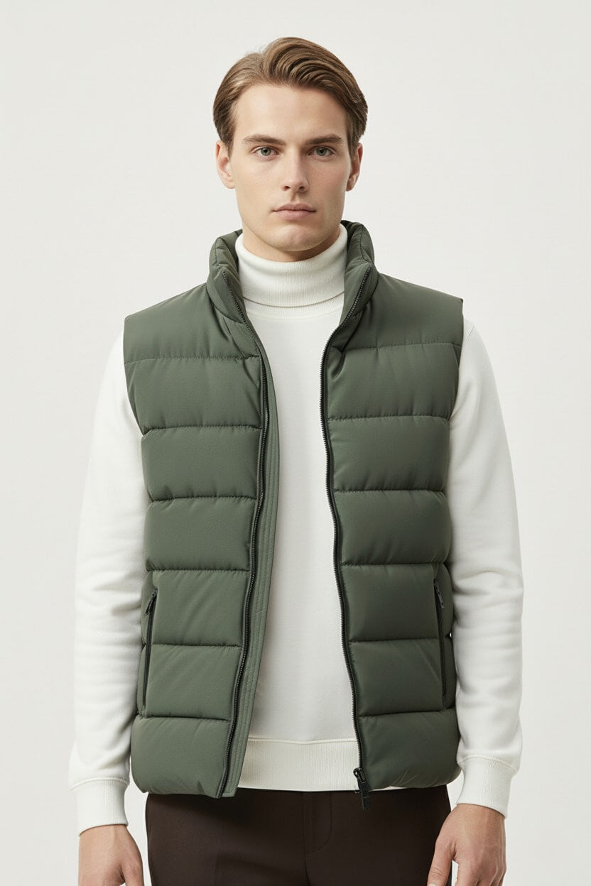 Warm Men's Padded Zip Up Winter Jacket