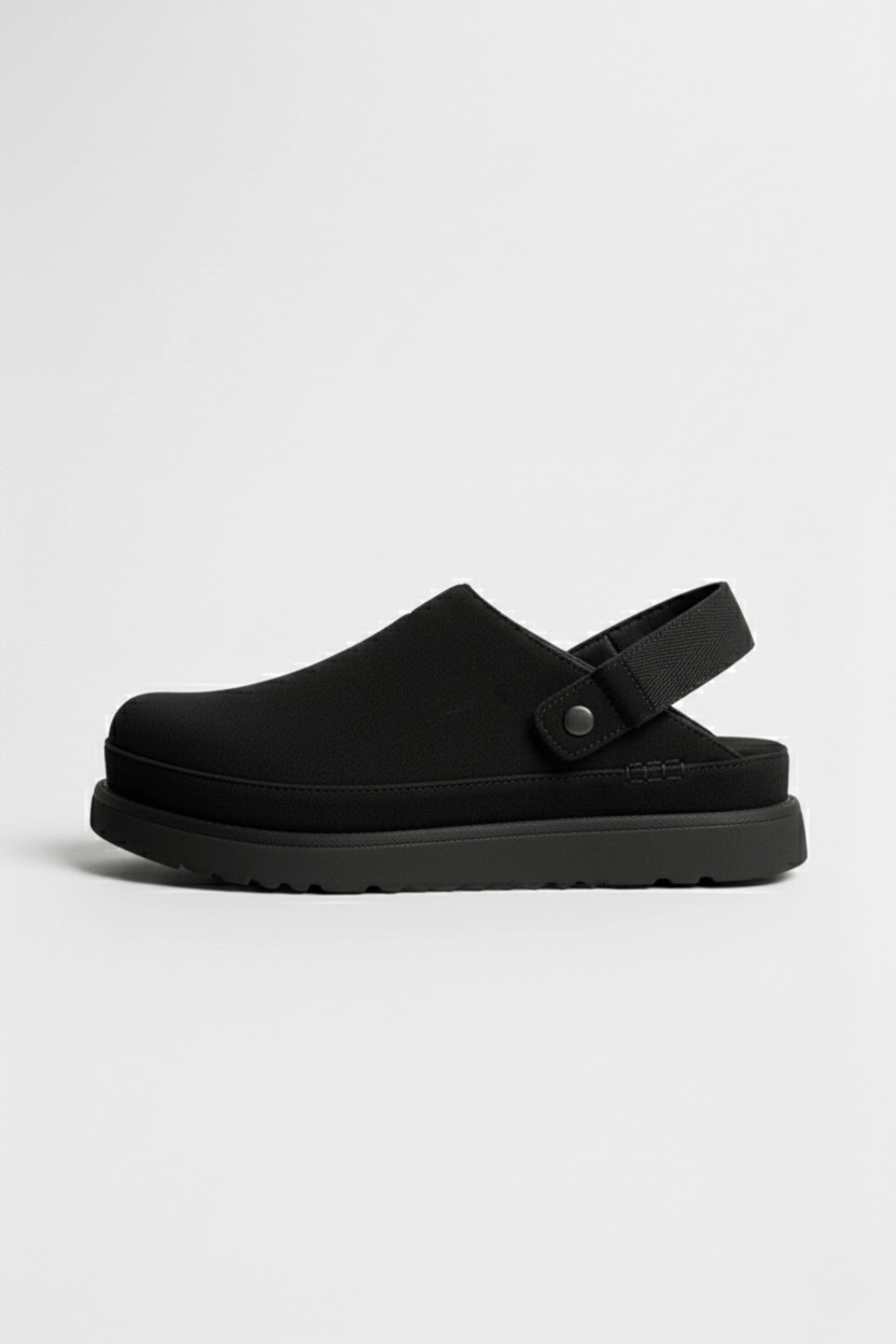 Chic Ladies Leather Slippers - Thick Sole Back Strap