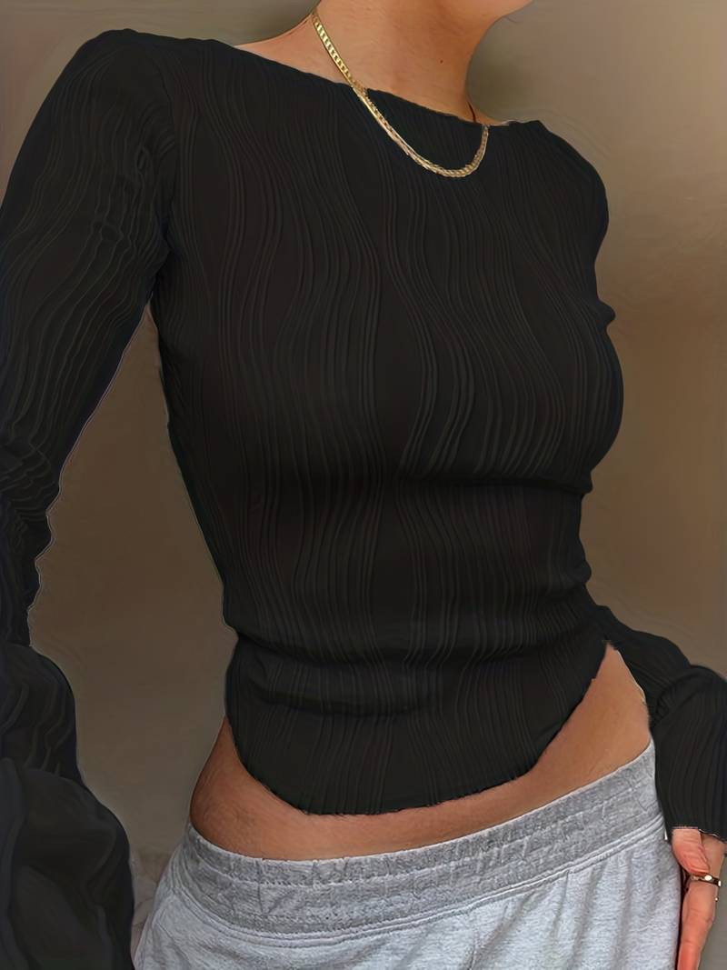 Slim Fit Ladies 3D Patterned Long Sleeve Shirt