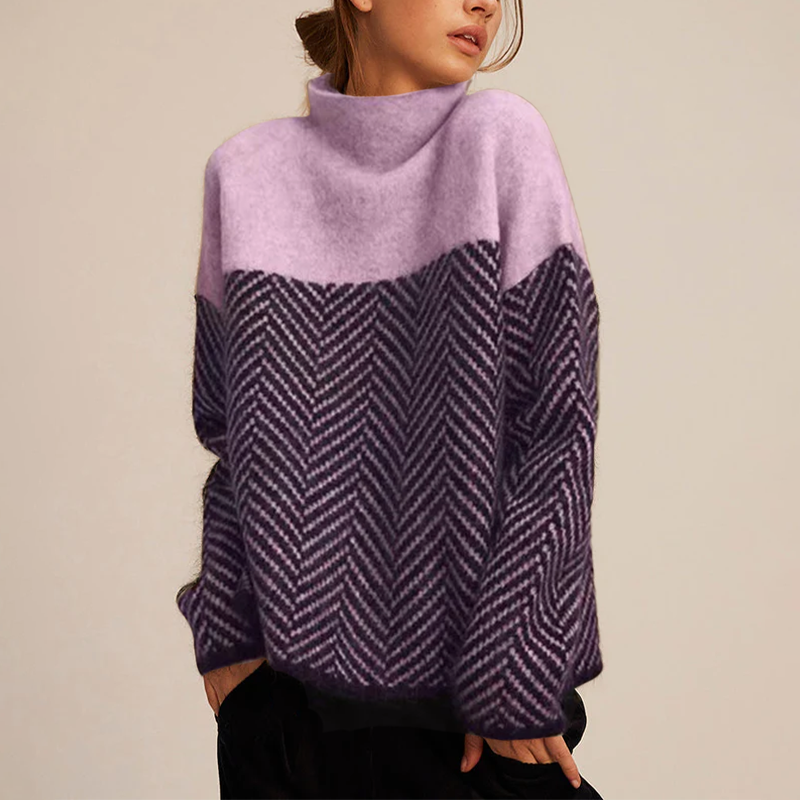 Multicolor Crew Neck Women's Sweater