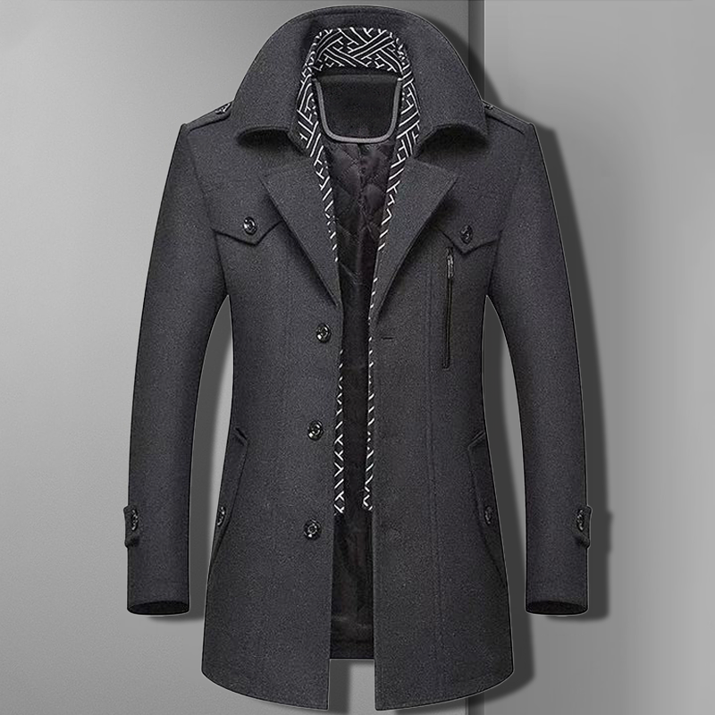 Classic Men's Button Front Coat