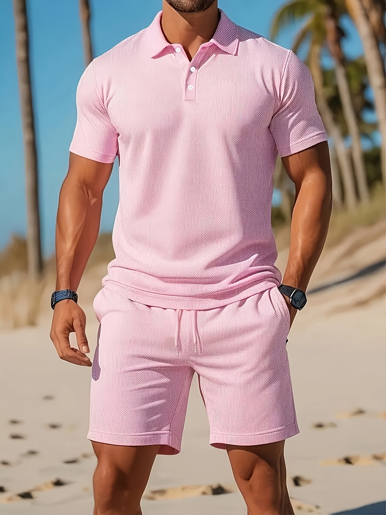 Lightweight Polo and Shorts Combo for Men