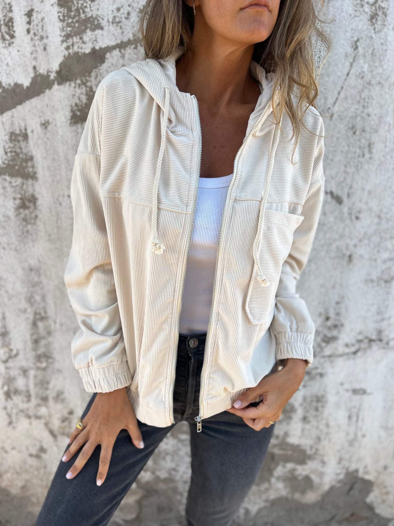 Relaxed Fit Women's Hoodie Zip Jacket