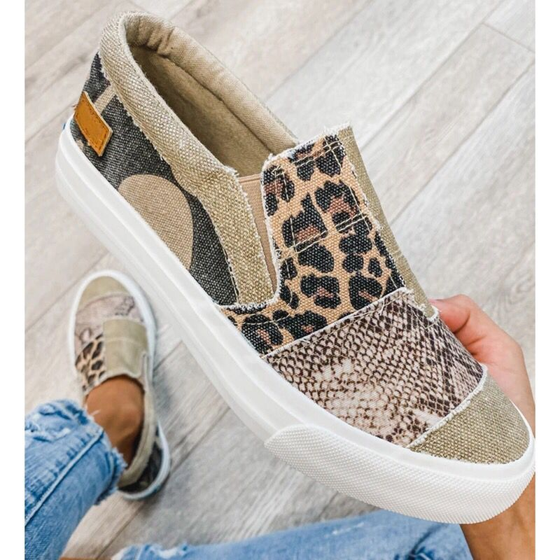 Comfy Animal Print Women's Slip On Shoes