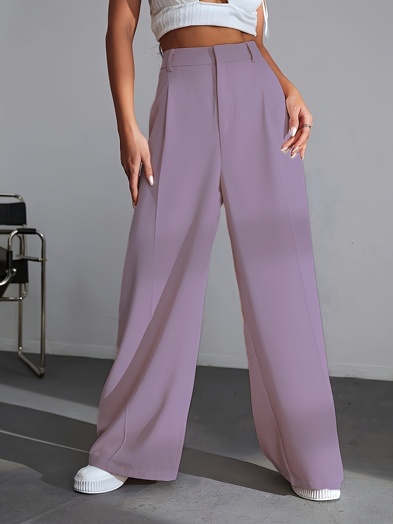 Ladies Comfortable Loose Fit Pleated Pants