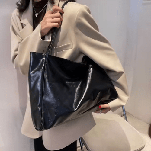 Big Leather Tote Shoulder Handbag