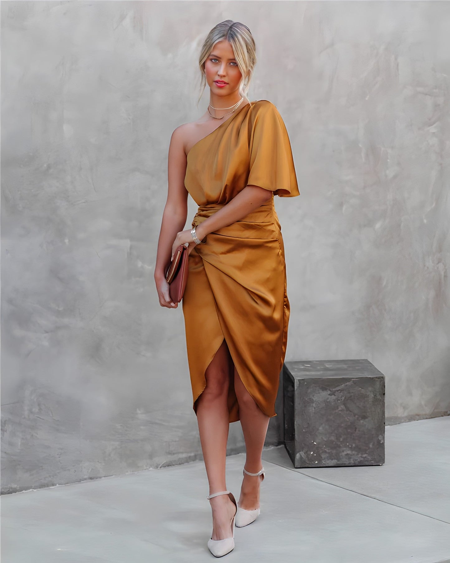 Chic Asymmetric One Shoulder Dress for Women