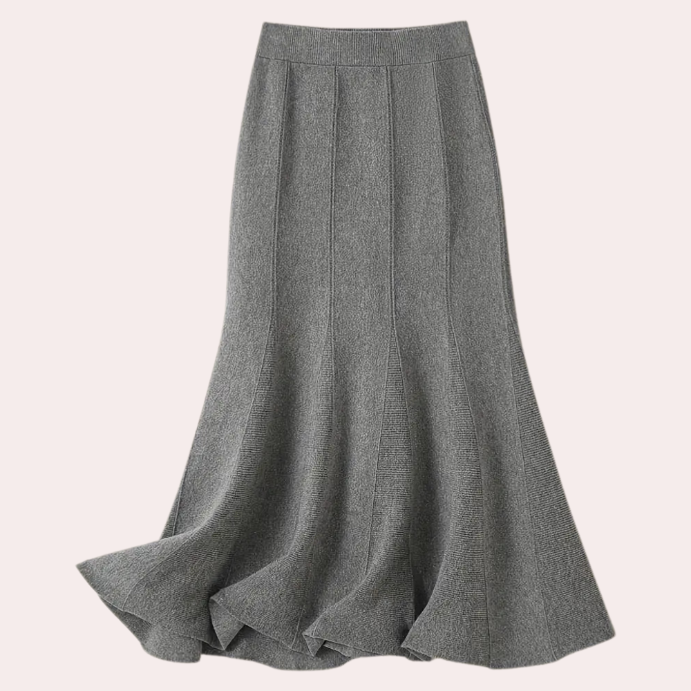 Elegant Grey Flowy Maxi Skirt for Women - ModishWorld