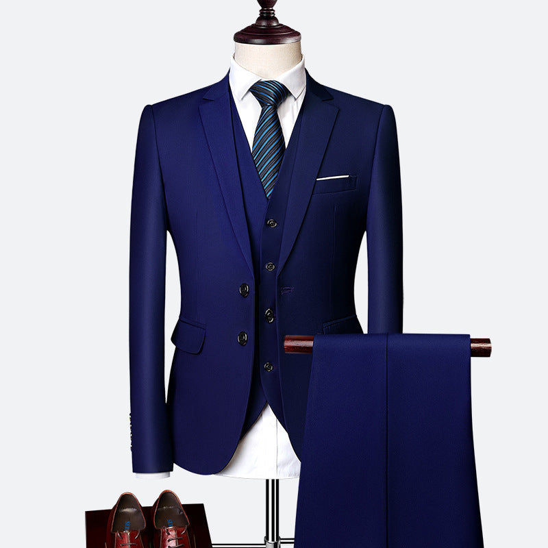 Classic Tailored 3-Piece Groom Suit Set for Men