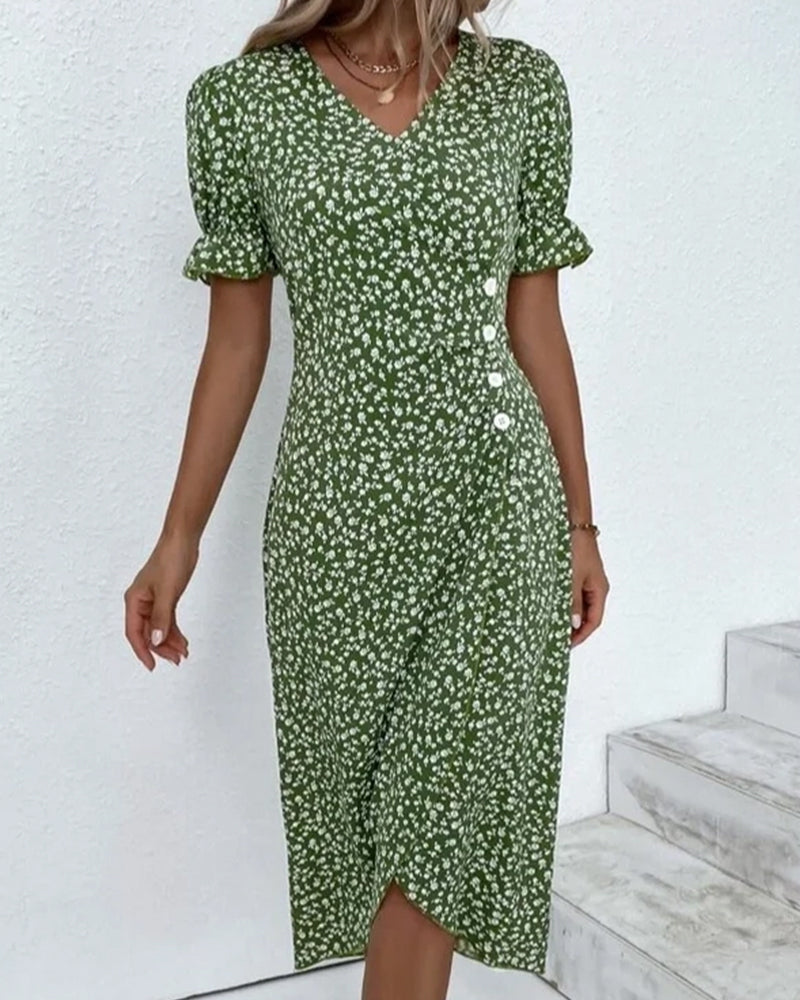 Beautiful Floral Knee Length Dress for Women - ModishWorld