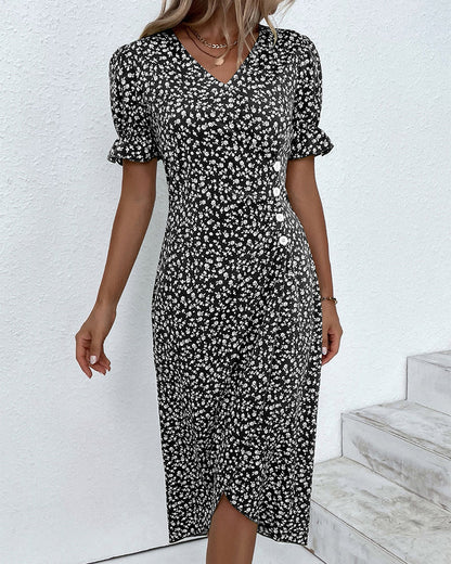 Beautiful Floral Knee Length Dress for Women