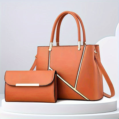 Fashionable 2-In-1 Tote And Clutch Bag Set