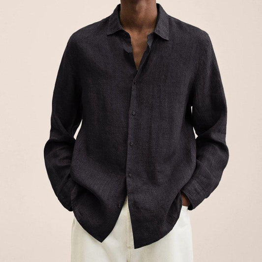 Comfortable Men's Linen Shirt - Classic Long Sleeve Style - ModishWorld