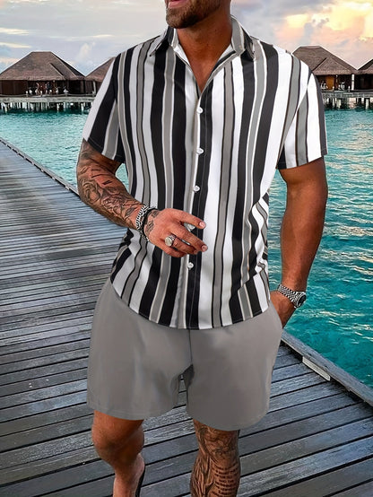 Trendy Mens Summer Shirt Shorts Combo