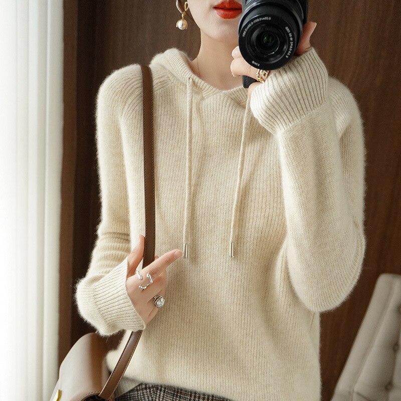 Ladies' Hooded Sweatshirt with Adjustable Fit - ModishWorld