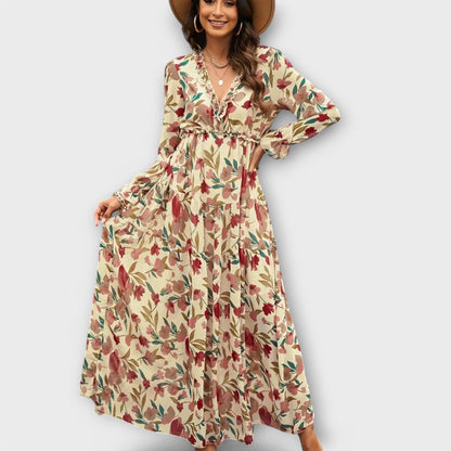 Beautiful Floral Long Evening Dress