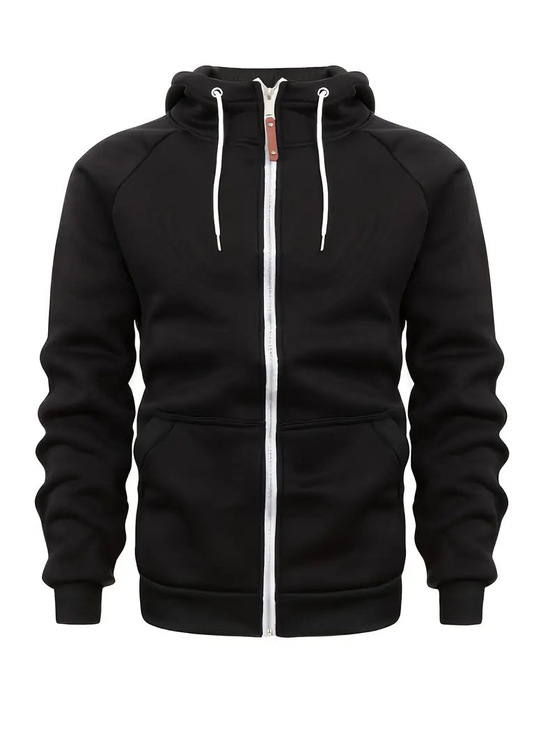 Relaxed Fit Mens Zip Up Hooded Jacket