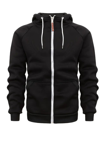 Relaxed Fit Mens Zip Up Hooded Jacket
